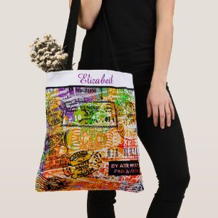 Tote Bag Collage de cachet personnalisé