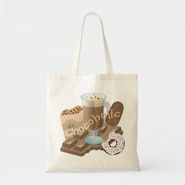 Tote Bag Collage de chocolat chocoholique (Devant)