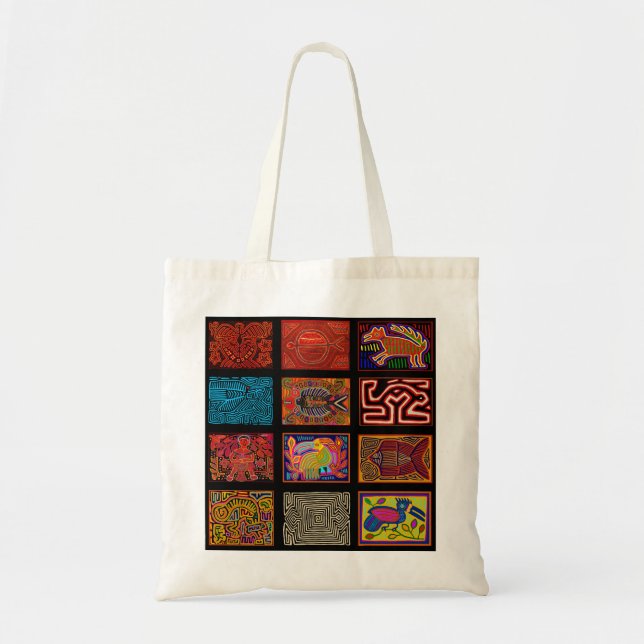 Tote Bag Collage de Kuna Indian Mola (Devant)