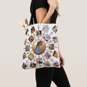 Tote Bag Collage de photos de famille 42 images Joli White 