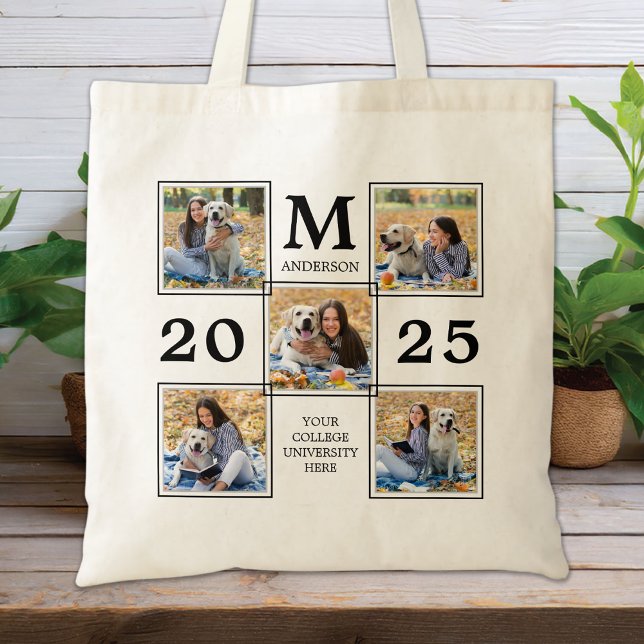 Tote Bag Collage de photos des diplômés Monogram Keepsaké (Créateur téléchargé)