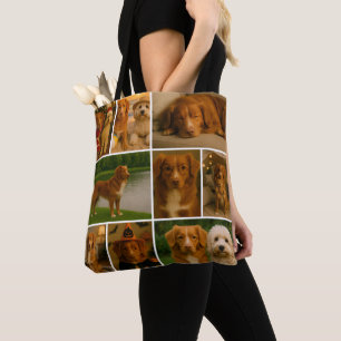 Tote Bag Collage de photos Unique Personnalisé 9 Photo