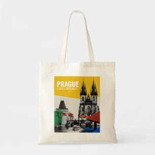 Tote Bag Collage du ciel de la vieille ville de Prague en R