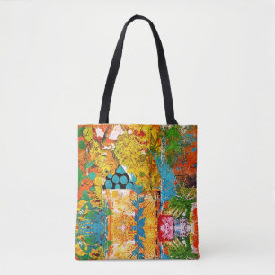 Tote Bag Collage floral dans toute la Fourre-tout
