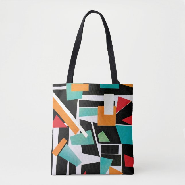 Tote Bag Collage géométrique moderne (Devant)