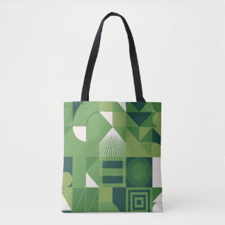 Tote Bag Collage numérique en duotone, éléments géométrique