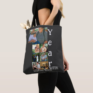 Tote Bag Collage personnalisé de 7 photos pour le 1er anniv