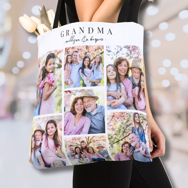 Tote Bag Collage photo de grand-mère (Grandma Photo Collage Tote Bag)