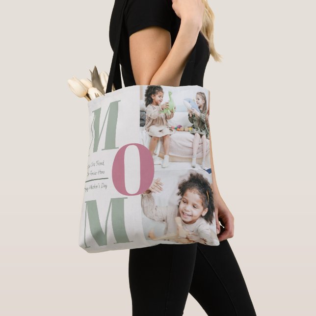 Tote Bag Collage photo de la Fête des Mères moderne | Lettr (De près)