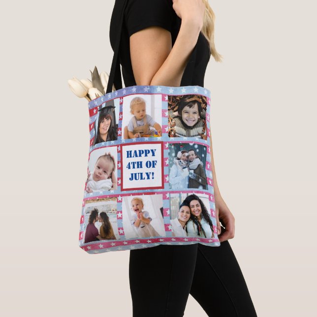 Tote Bag Collage photo du drapeau américain défraîchi patri (De près)