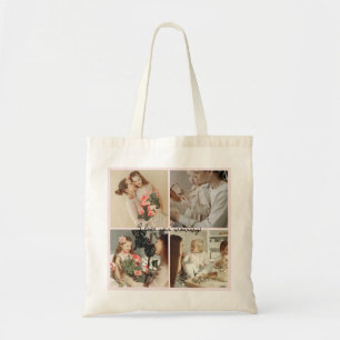Tote Bag Collage photo et message - Cadeau personnalisé