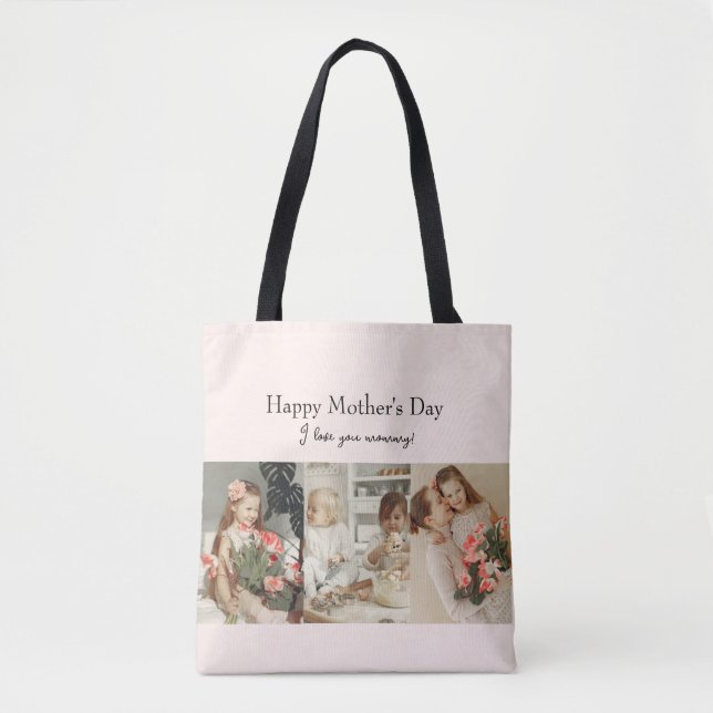 Tote Bag Collage photo et message - Cadeau personnalisé | (Devant)