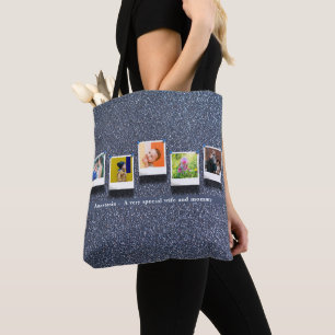 Tote Bag Collage photo Fête des mères personnalisées Silver