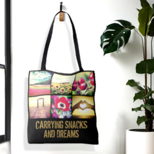 Tote Bag Collage photo personnalisé texte personnalisé