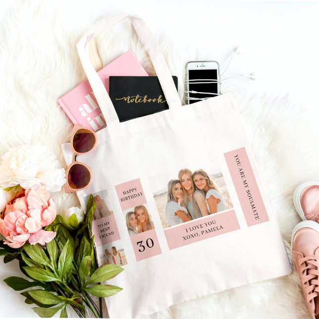 Tote Bag Collage photos amies | Joyeux cadeau d'anniversair (Créateur téléchargé)