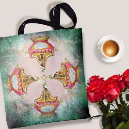 Tote Bag Collage rose vintage Avec Bords Rouillés