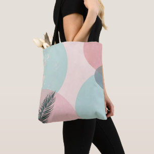 Tote Bag Collection Abstraite Moderne Rose Pâle Menthe