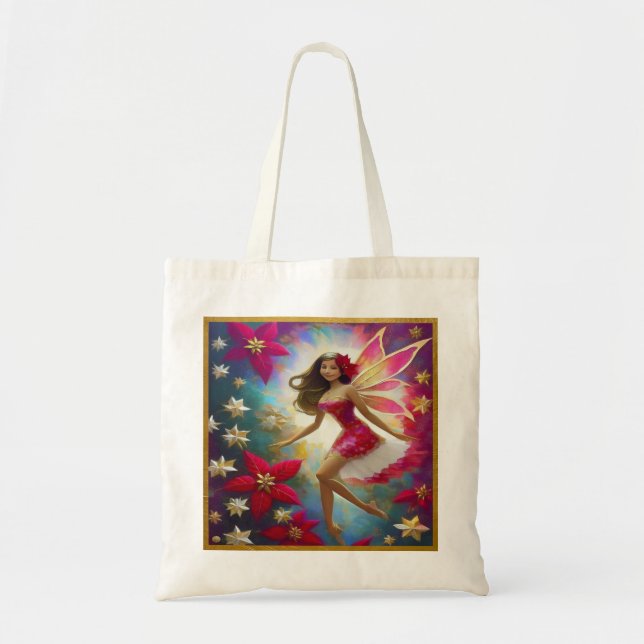 Tote Bag Collection de fées de Noël - Cheveux Brown légers (Devant)