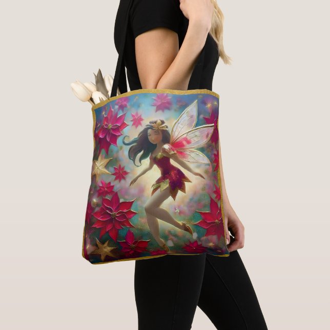 Tote Bag Collection de fées de Noël - Cheveux Brown moyens (De près)