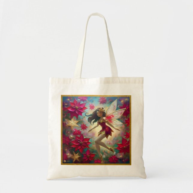 Tote Bag Collection de fées de Noël - Cheveux Brown moyens (Devant)