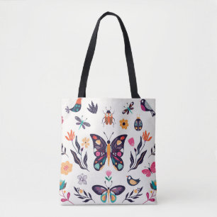 Tote Bag Collection d'éléments d'été du printemps à la main