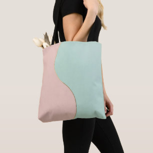 Tote Bag Collection Moderne Abstraite Rose Pâle Menthe