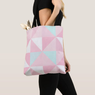 Tote Bag Collection Populaire Abstraite Rose Pâle Menthe