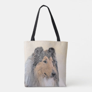 Tote Bag Collie (Rough) Peinture - Cute Original Dog Art