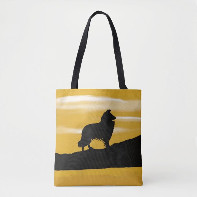 Tote Bag Collie/Sheepdog Sunrise (Devant)