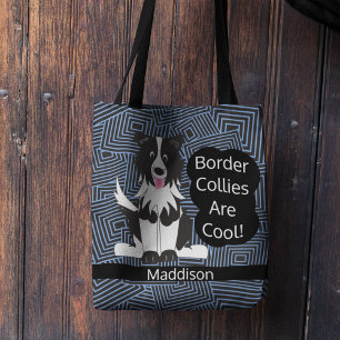 Tote Bag Collies de bordure Cool Abstrait personnalisé