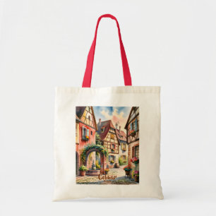 Tote Bag Colmar France Alsace Aquarelle Voyage Texte person