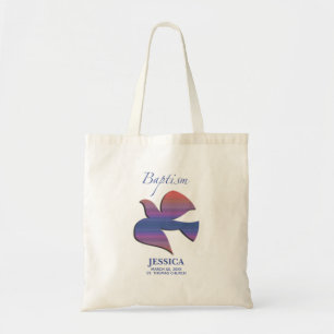 Tote Bag Colombe de baptême adulte personnalisable