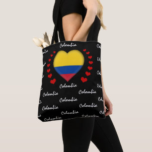 Tote Bag Colombie Drapeau et coeur du drapeau colombien mod