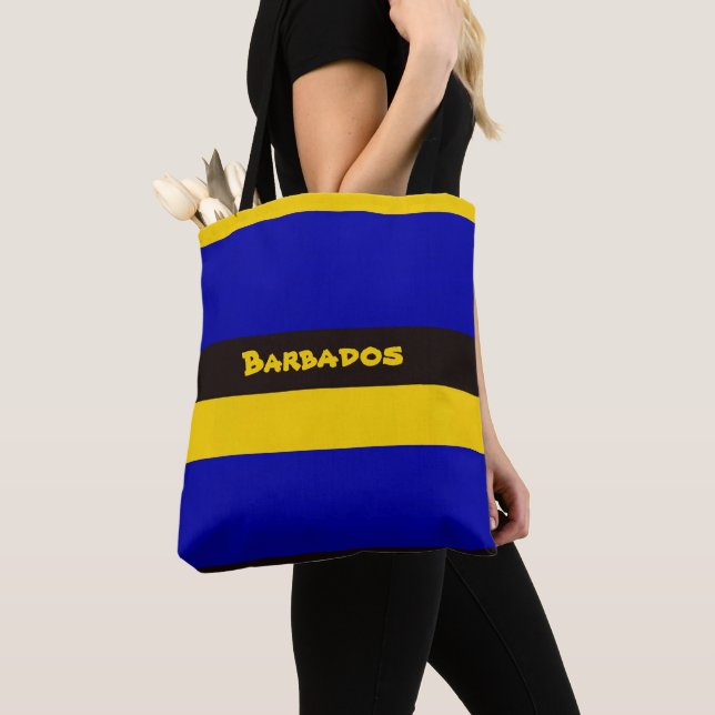 Tote Bag Colonnes de bande de drapeau de la Barbade (De près)