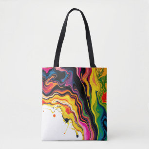 Tote Bag Color Splash Swirl – Vibrant Abstract Drip Art