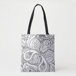 Tote Bag Coloration Flower Art Nouveau Design Floral Aesthé