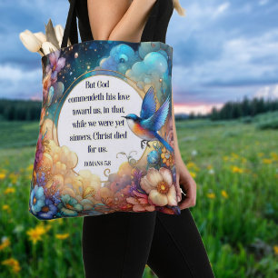 Tote Bag Coloré Art Nouveau Bible Verse Christian