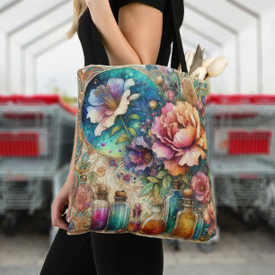 Tote Bag Coloré Chic Vintage Art Nouveau Floral