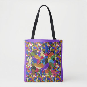 Tote Bag Coloré Crazy Cross Eyed Planarian