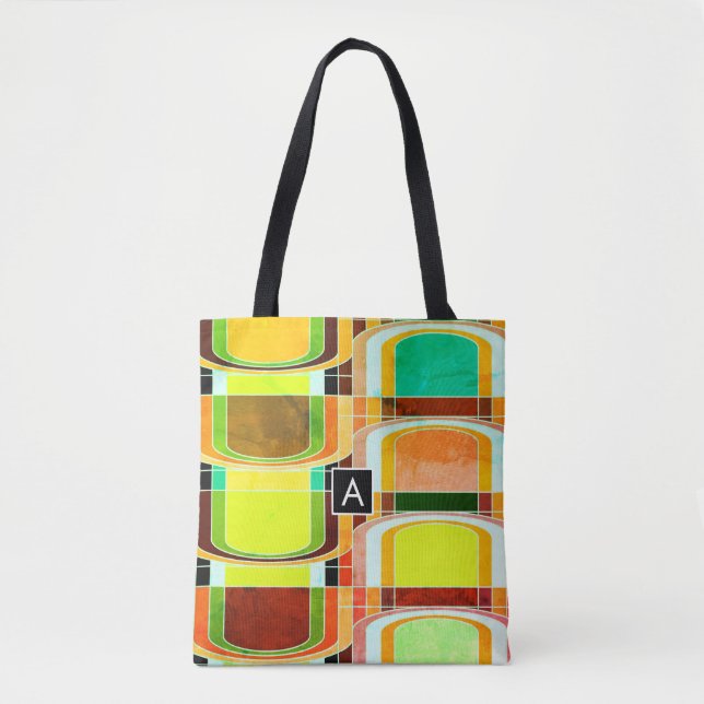 Tote Bag Coloré Funky Retro Inspiré (Devant)