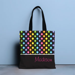 Tote Bag Colorful Modern Abstrait Rainbow Motif Nom