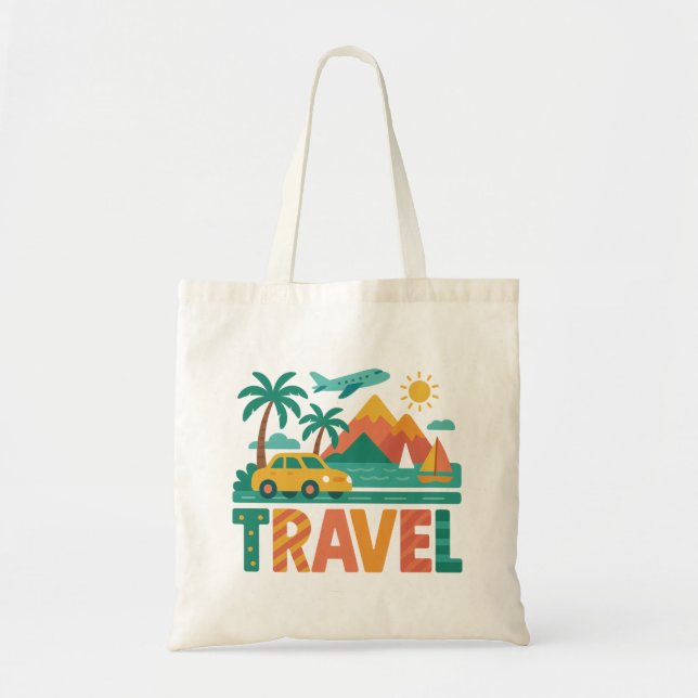 Tote Bag Colorful Travel Vacation Adventure (Devant)