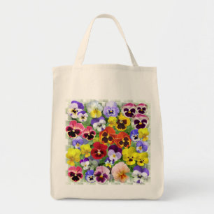 Tote Bag Colourful Pansy Patchwork