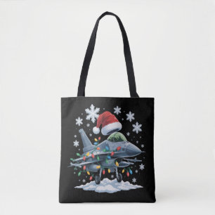 Tote Bag Combat d'avion à réaction drôle Noël militaire Fêt