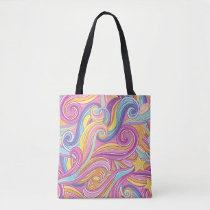 Tote Bag Comète arc-en-ciel : Ciel magique et rêveur.