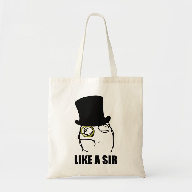 Tote Bag Comme monsieur Monocle Rage Face Meme (Devant)