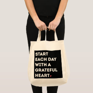 Tote Bag Commencez chaque journée avec un coeur reconnaissa