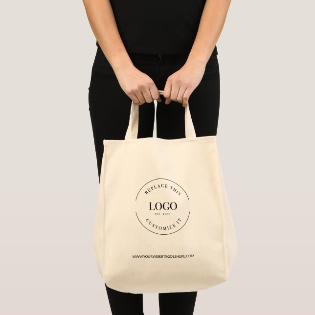 Tote Bag Commerce du logo de l'entreprise Custom Swag (Devant (produit))
