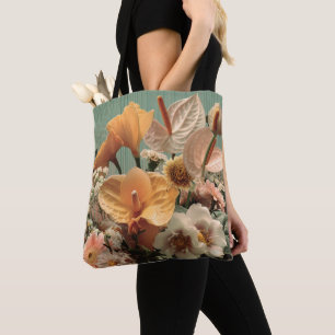 Tote Bag Composition florale d'anthurium et de fleurs tropi