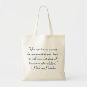 Tote Bag Compte rendu des opinions Jane Austen Citation